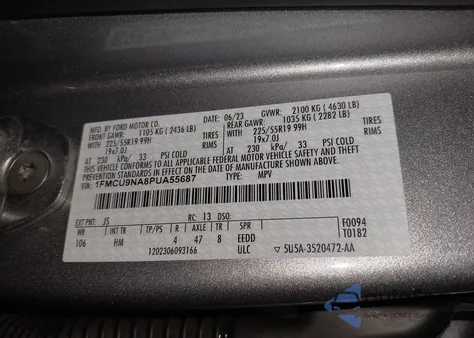 2023 Ford Escape St-Line Select from USA, damaged, VIN 1FMCU9NA8PUA55687